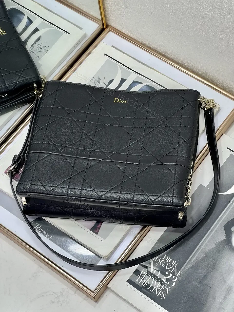View 6 of Quilted Leather Crossbody: Structured Iconic Style Bag