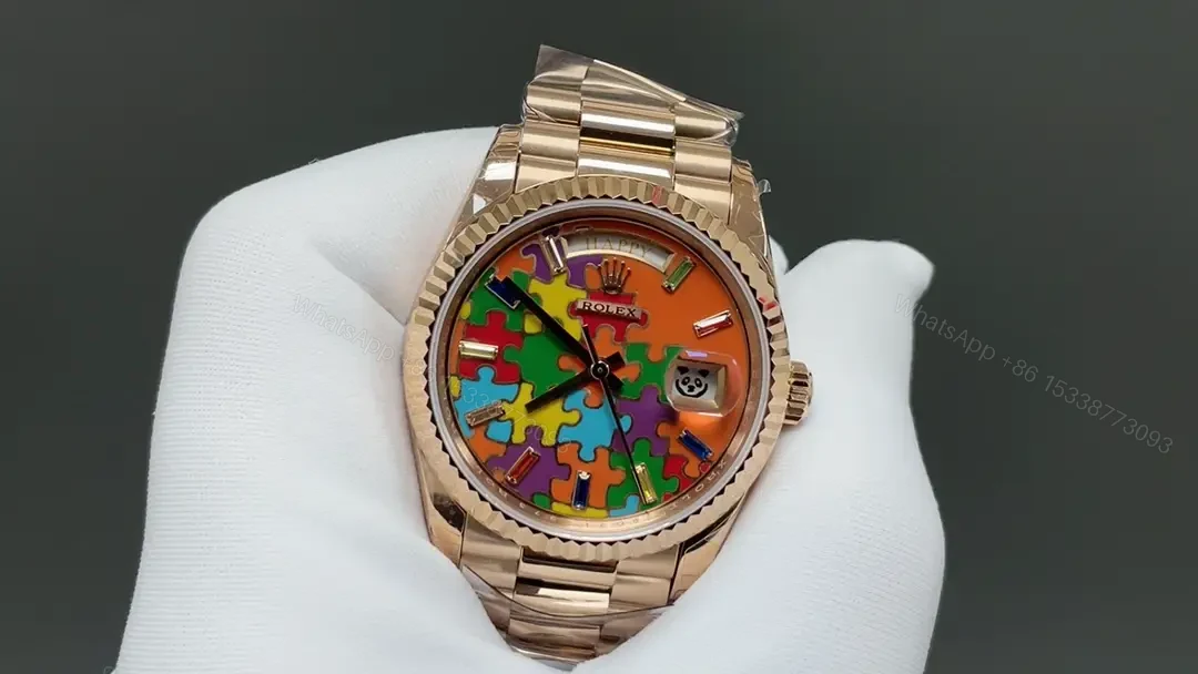 View 3 of Rolex Day-Date Emoji Puzzle Rose Gold Orange Dial Edition 36mm RG-DD36-EMOJI-PUZZLE-RG