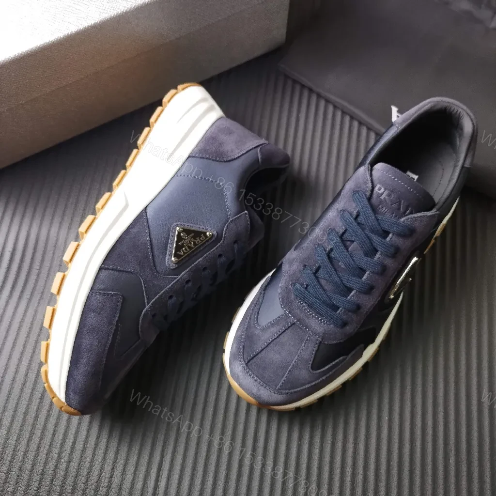View 8 of Navy Suede Leather High-Top Sneaker with Premium Comfort