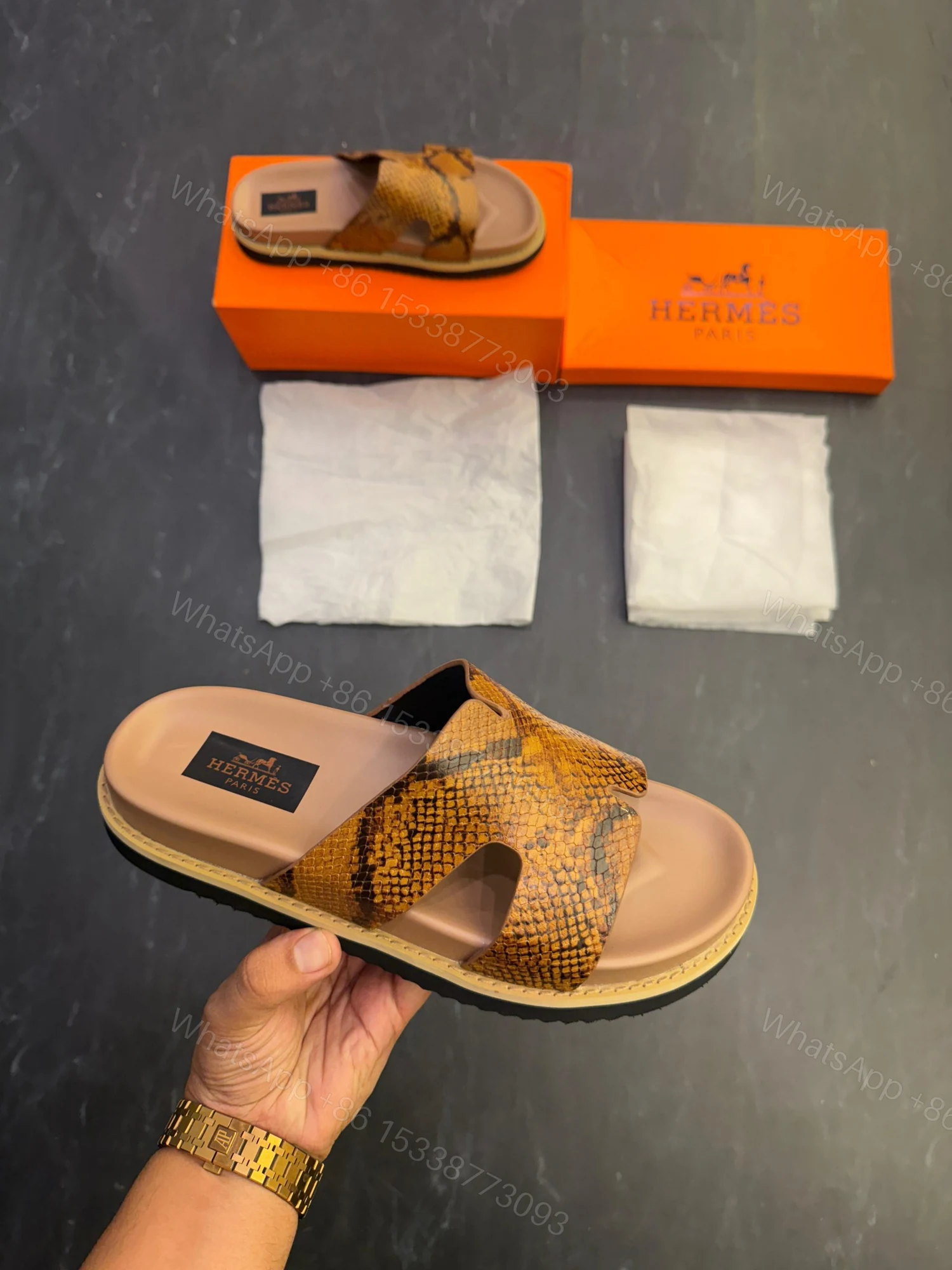 View 3 of FIRST COPY HERMES-PARIS AESTHETIC MULES FOR MEN