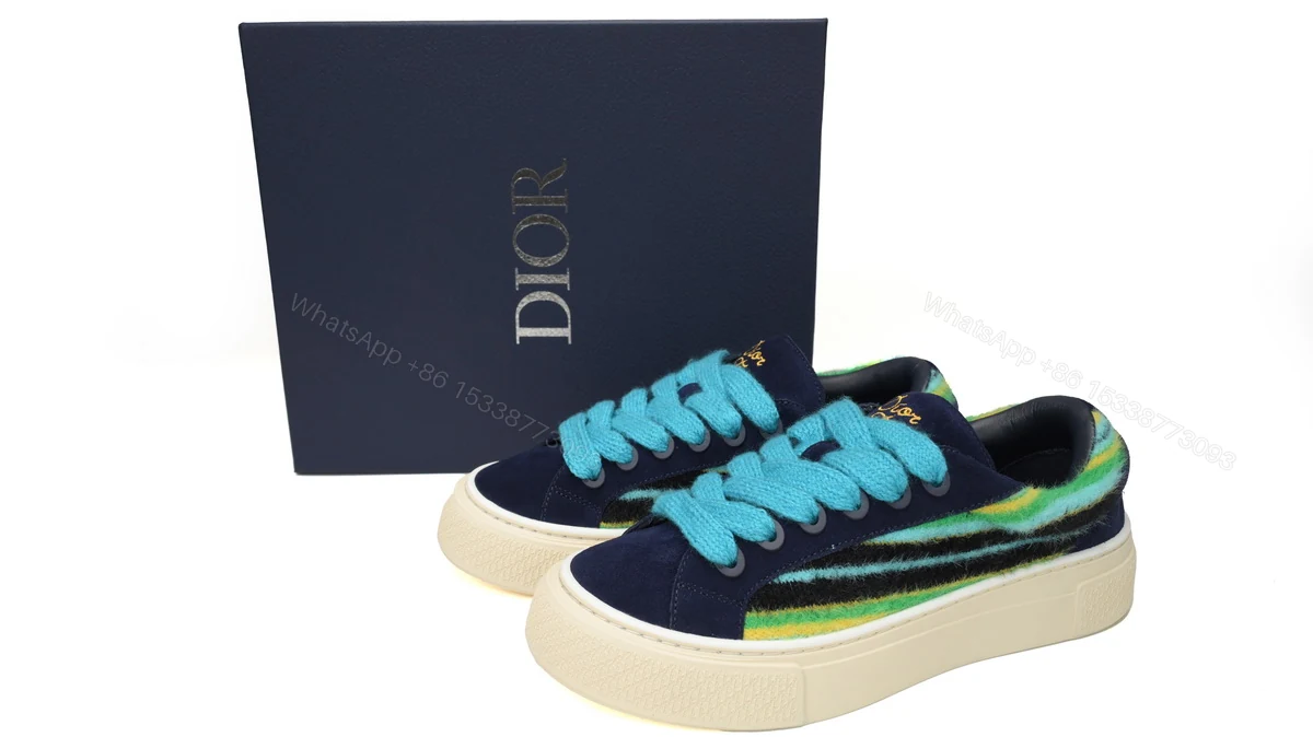 Dior B33 Sneakers Release Navy Dlue Stripes 3SN272 ZIR1 6536 — view 2