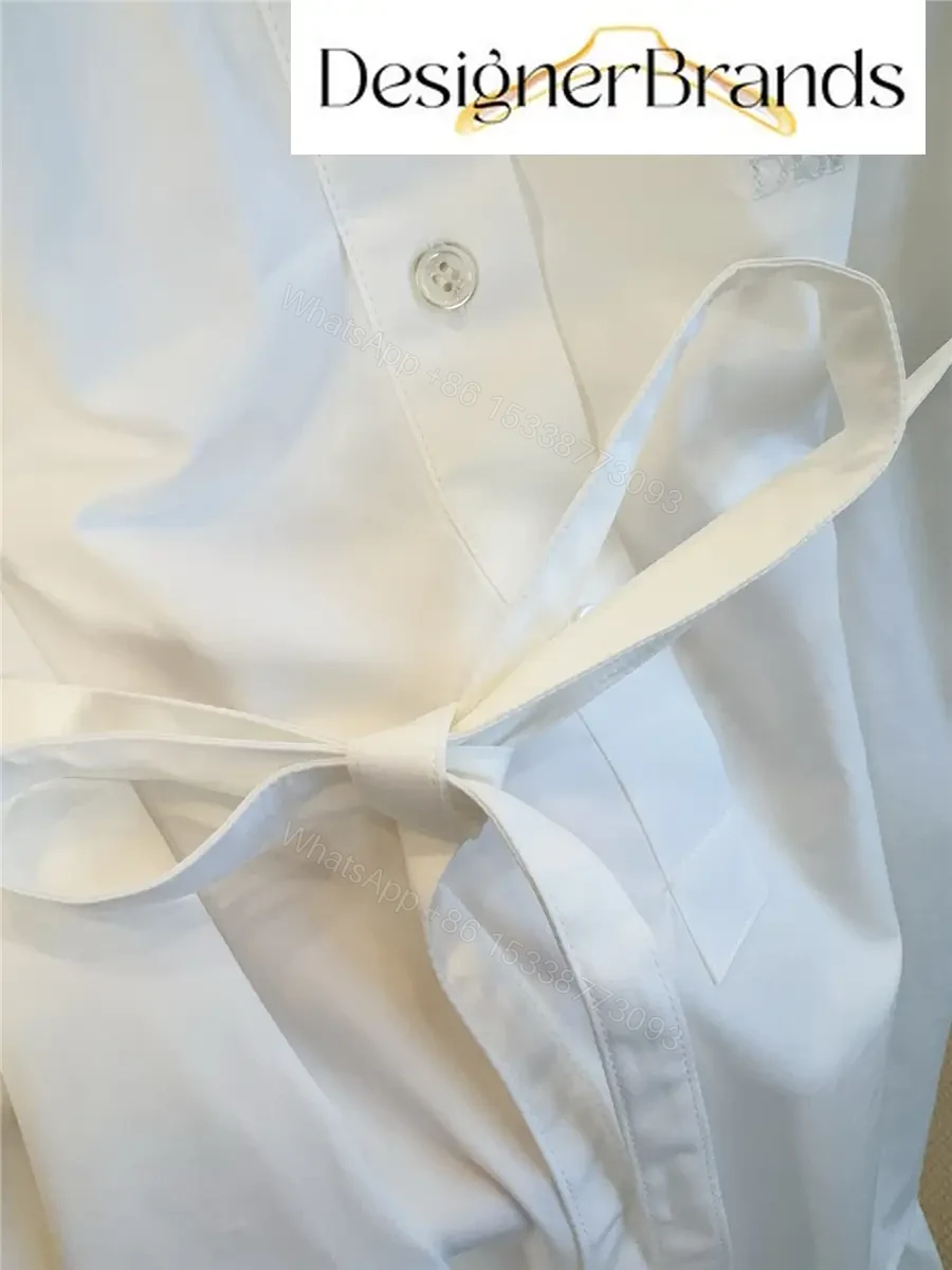 View 7 of Dior White Pure Cotton Poplin Ruffled Dress