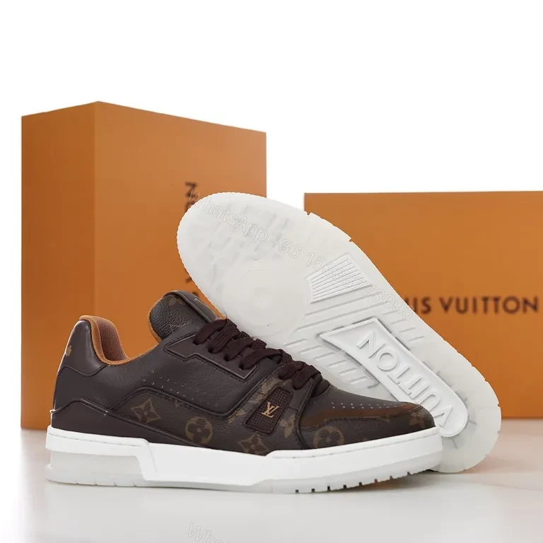 View 2 of Lux Patterned Leather Sneaker â€“ LV Monogram Luxury Comfort