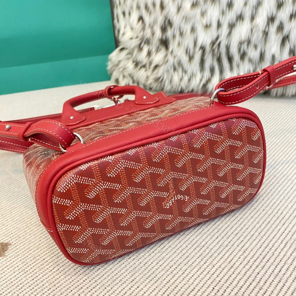 View 9 of 高仿Goyard*ALPIN7經典老花滿印雙肩包紅色免檢版