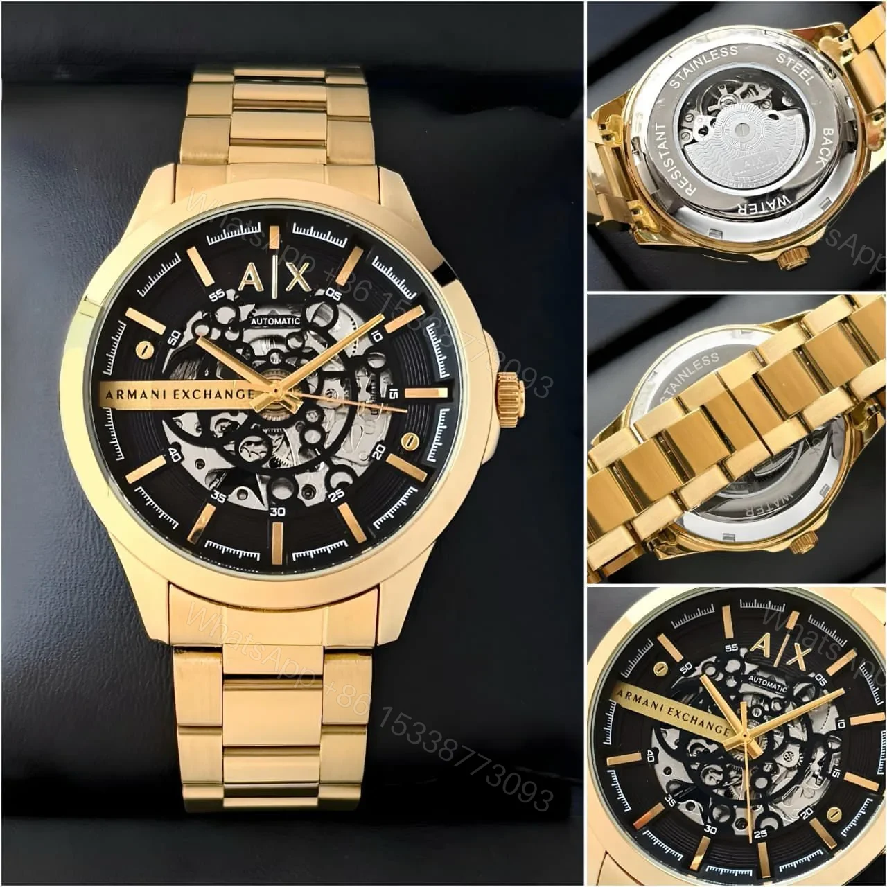 View 3 of A/X Hampton Automatic Skeleton Dial