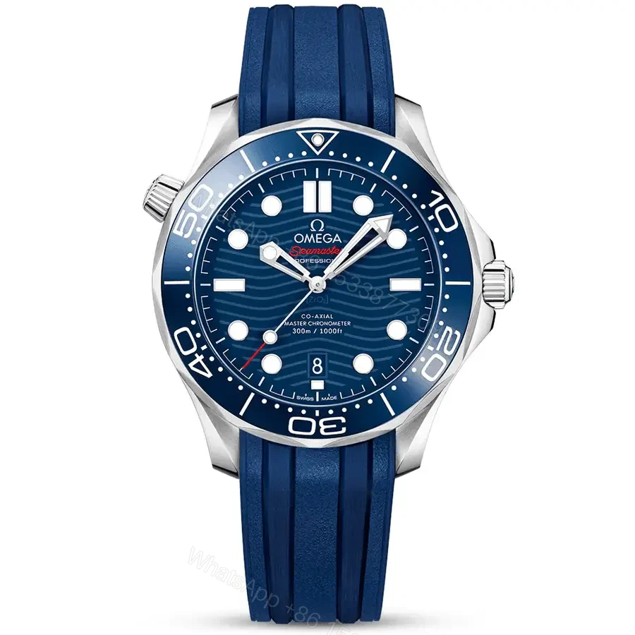 Get Omega Semaster Diver 300 42MM Blue Rubber Strap — view 1
