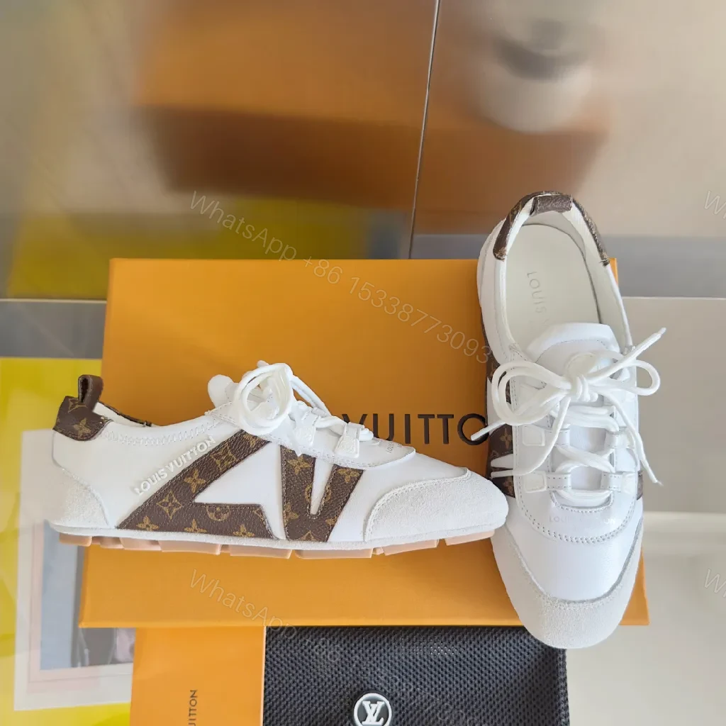 View 8 of White Leather Suede-Accent Sneakers: Modern Luxury Everyday Wear