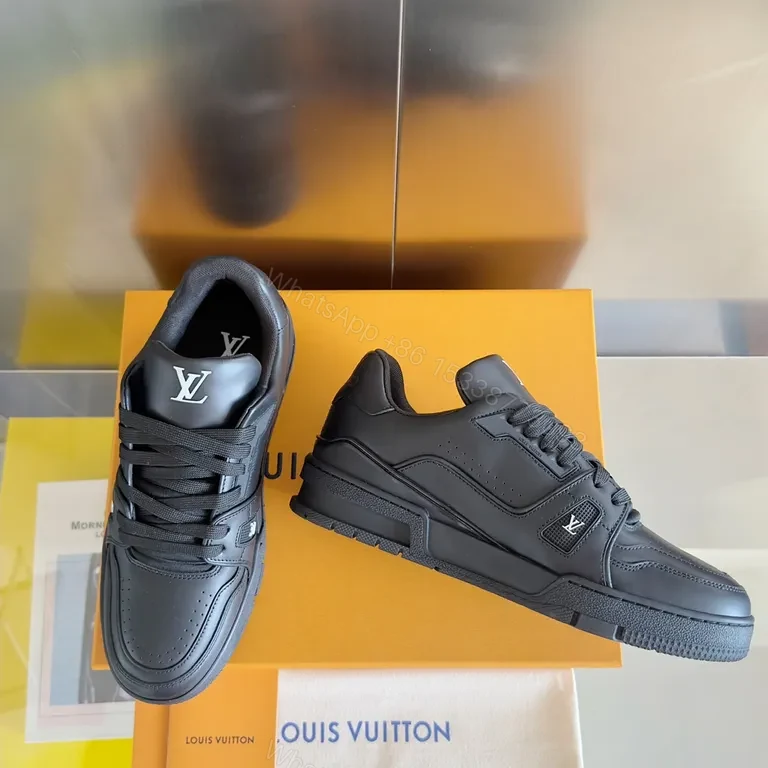View 8 of Premium LV Detail High-Top Sneakers: Luxe Craftsmanship