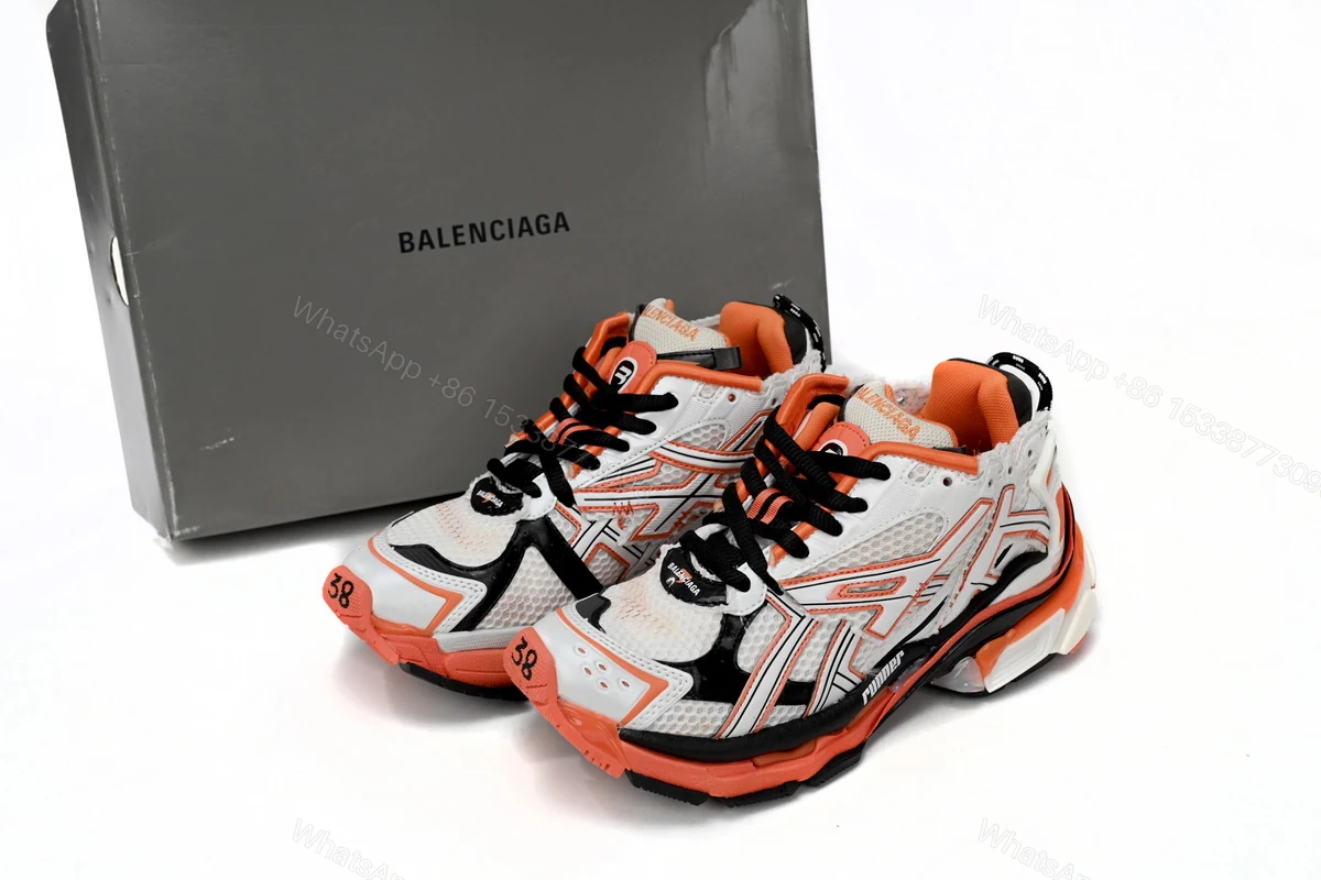 Balenciaga Runner White Orange Black 677402 W3RB7 9051 — view 2