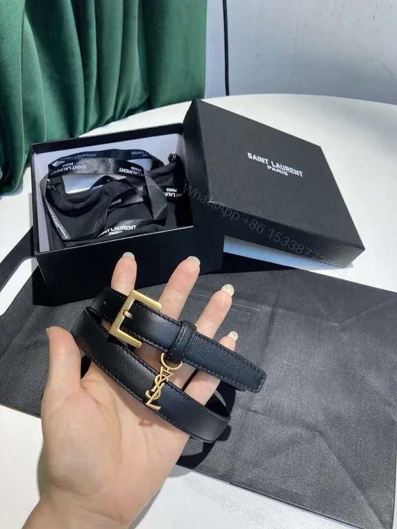 View 7 of Sleek Black Leather Belt with Gold Buckle â€” Luxury Everyday Belt