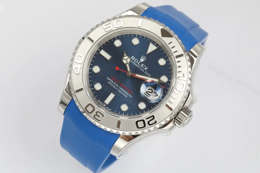 View 3 of JB Factory Clean Factory Rolex Yacht-Master 40 Blue Rubber Strap