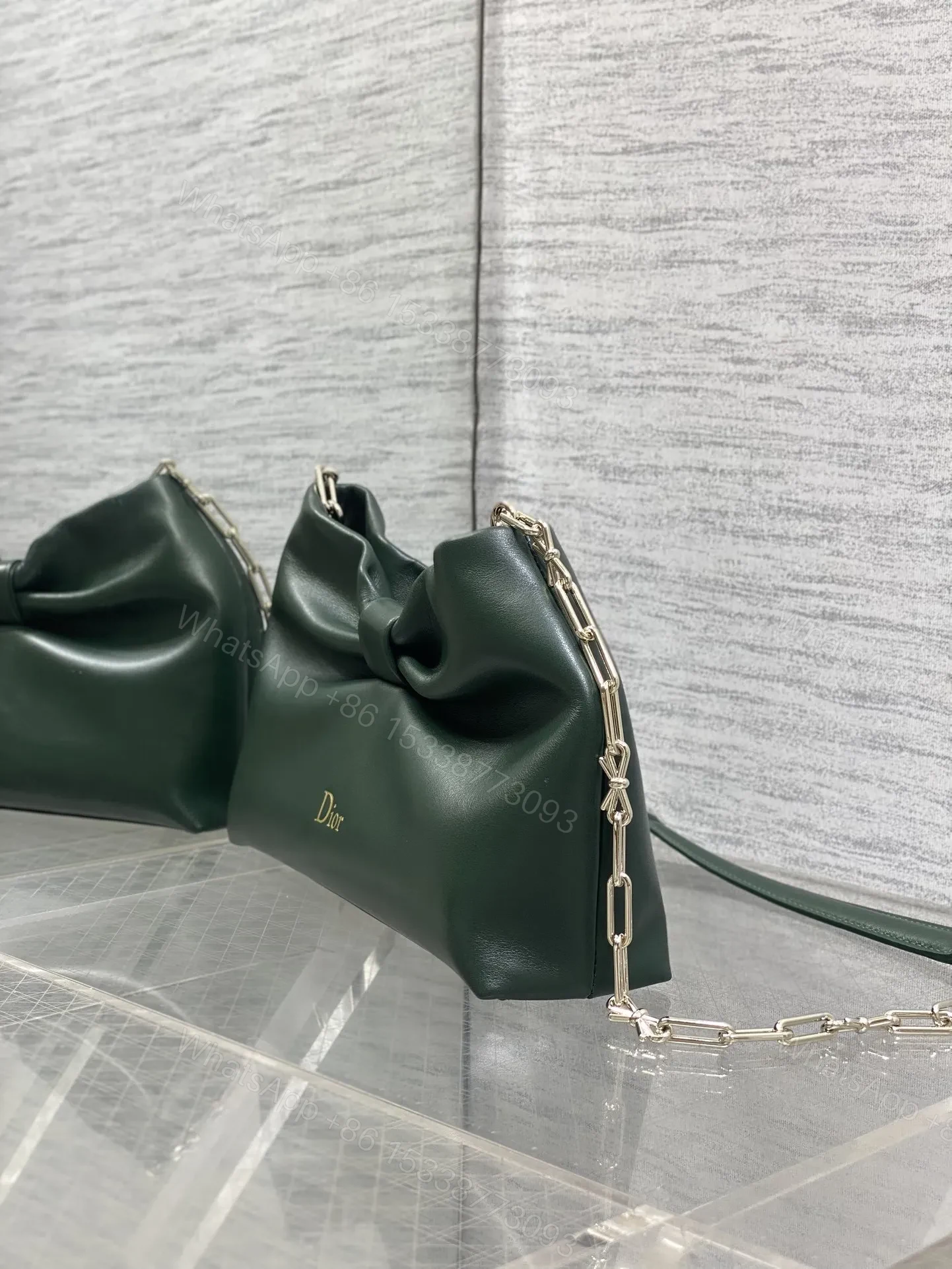 View 5 of Dior Bow Bag Small Dark Green