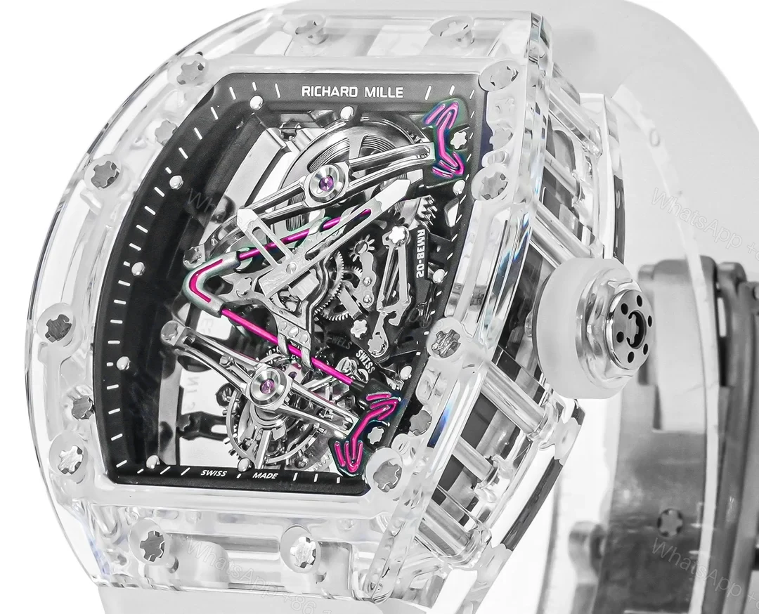 View 3 of Richard Mille RM38-02 Crystal White Skeleton Tourbillon Watch RM38-CR-WH