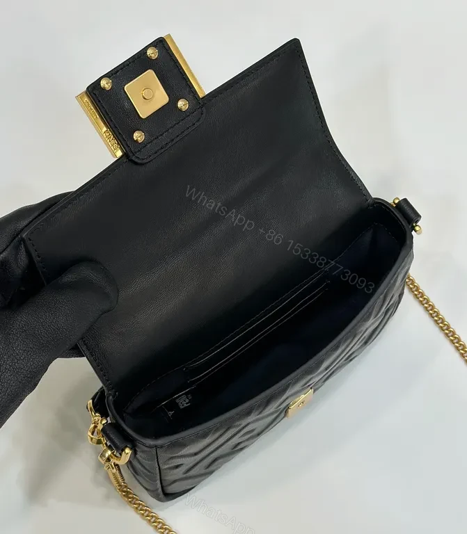 View 8 of Chic Textured Monogram Bag with Gold Hardware - Compact Luxury Bag
