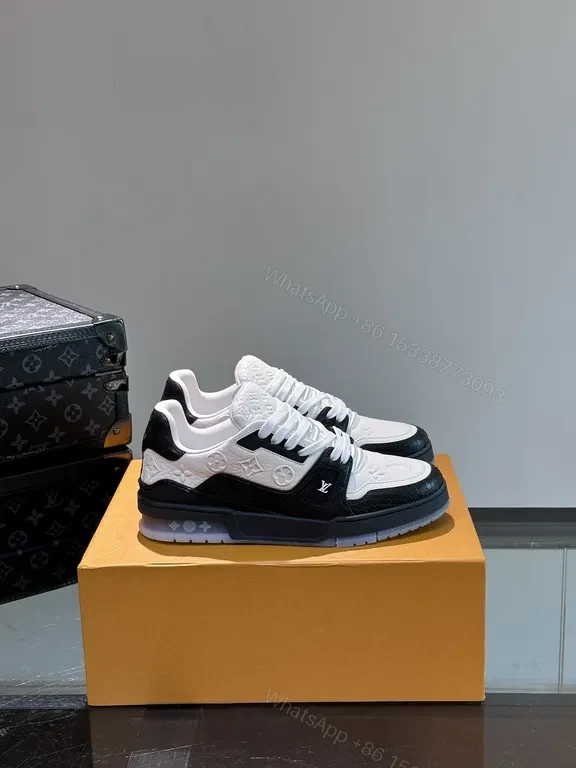 View 8 of Bold Contrast Leather Sneakers: Sculpted Comfort, Black & White