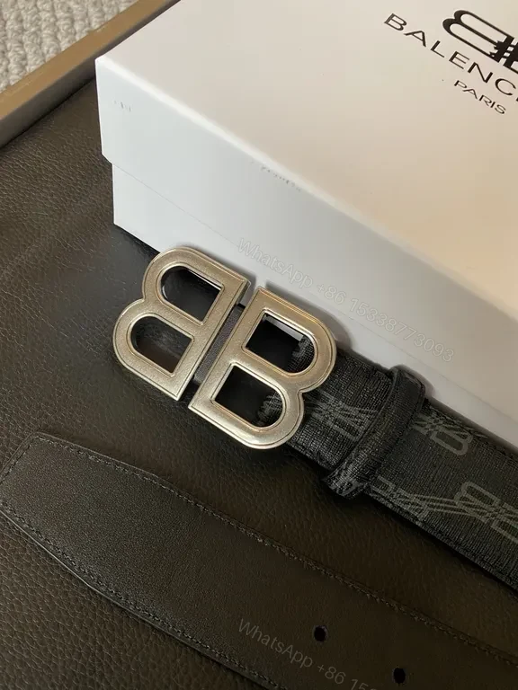 View 2 of Black Leather Belt with Double-B Buckle â€“ Premium Designer-Inspired Accessory