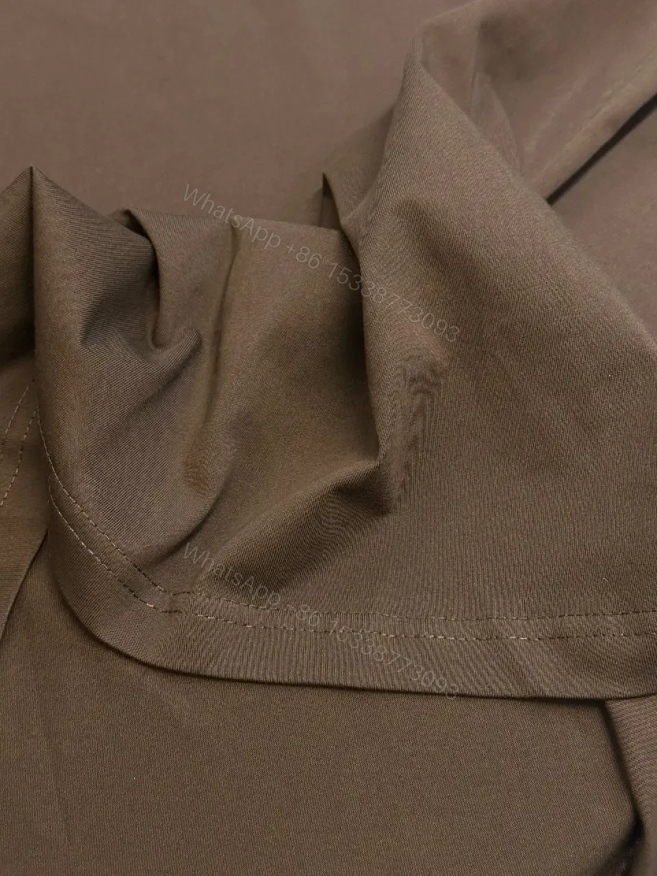 View 3 of Brown Cotton T-shirt Balenciaga Style Minimalist Logo Tee