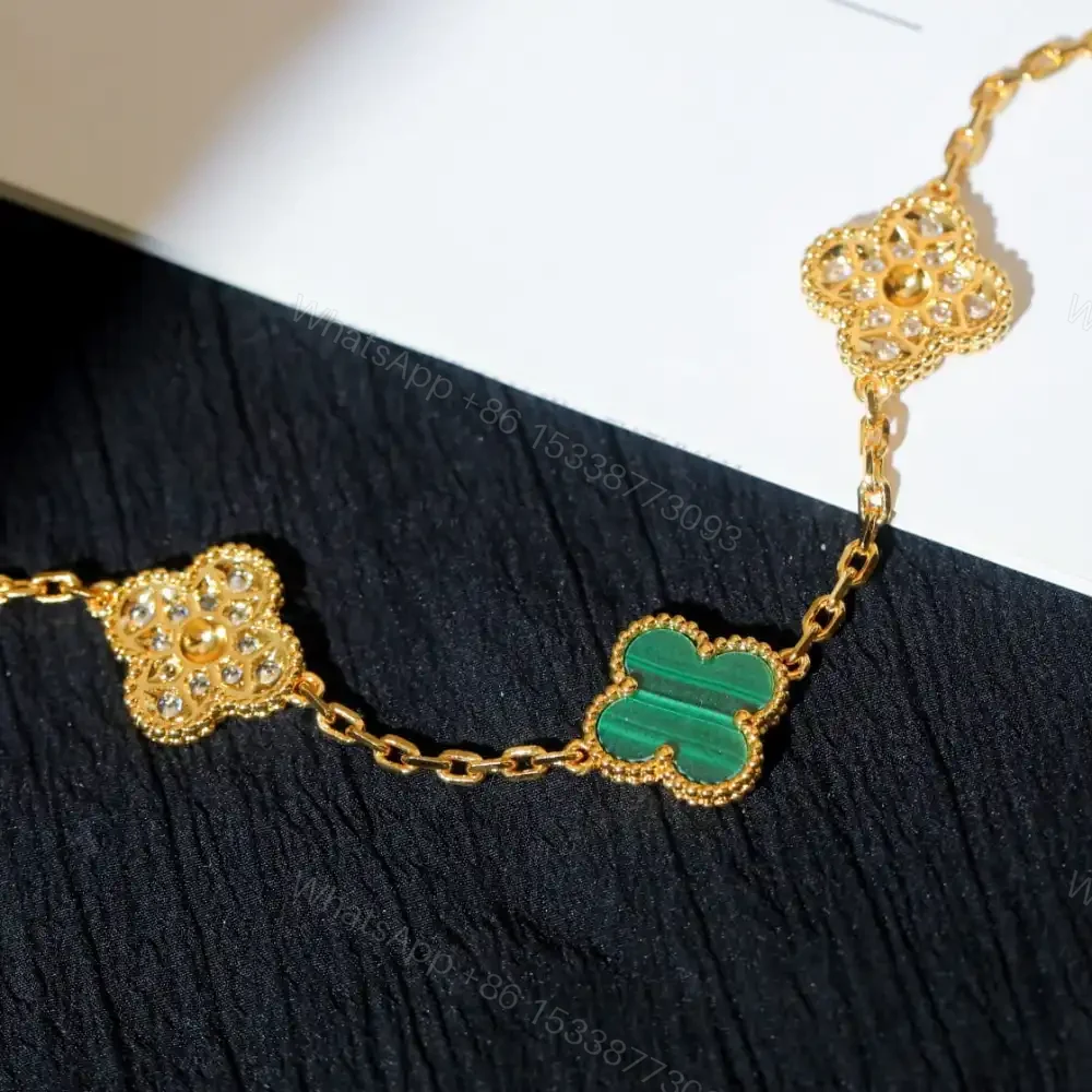 View 9 of 高仿首飾VanCleef&Arpels*RO7GQ00孔雀綠鑽石黃金手鏈