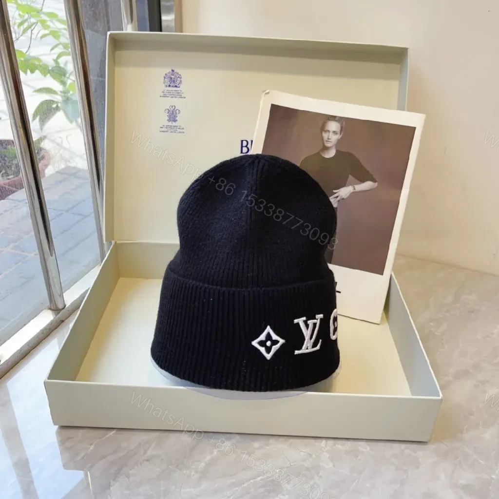 View 6 of Black Knit Beanie, Luxe Logo, Everyday Warmth Beanie