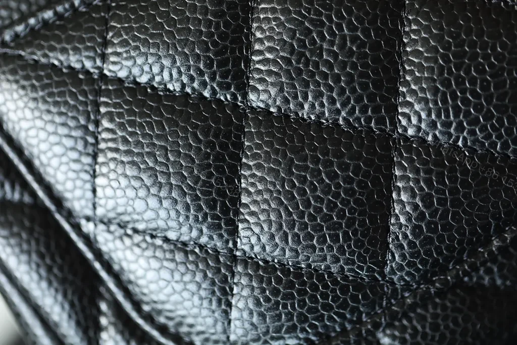 View 6 of Chanel-Style Quilted Black Calfskin Crossbody Bag