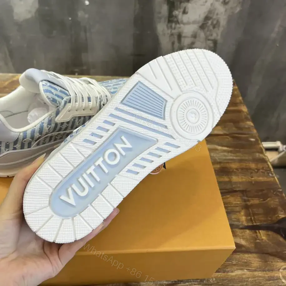 View 4 of LOUIS VUITTON TRAINER SNEAKERS BLUE MONOGRAM TEXTILE – LSVT346