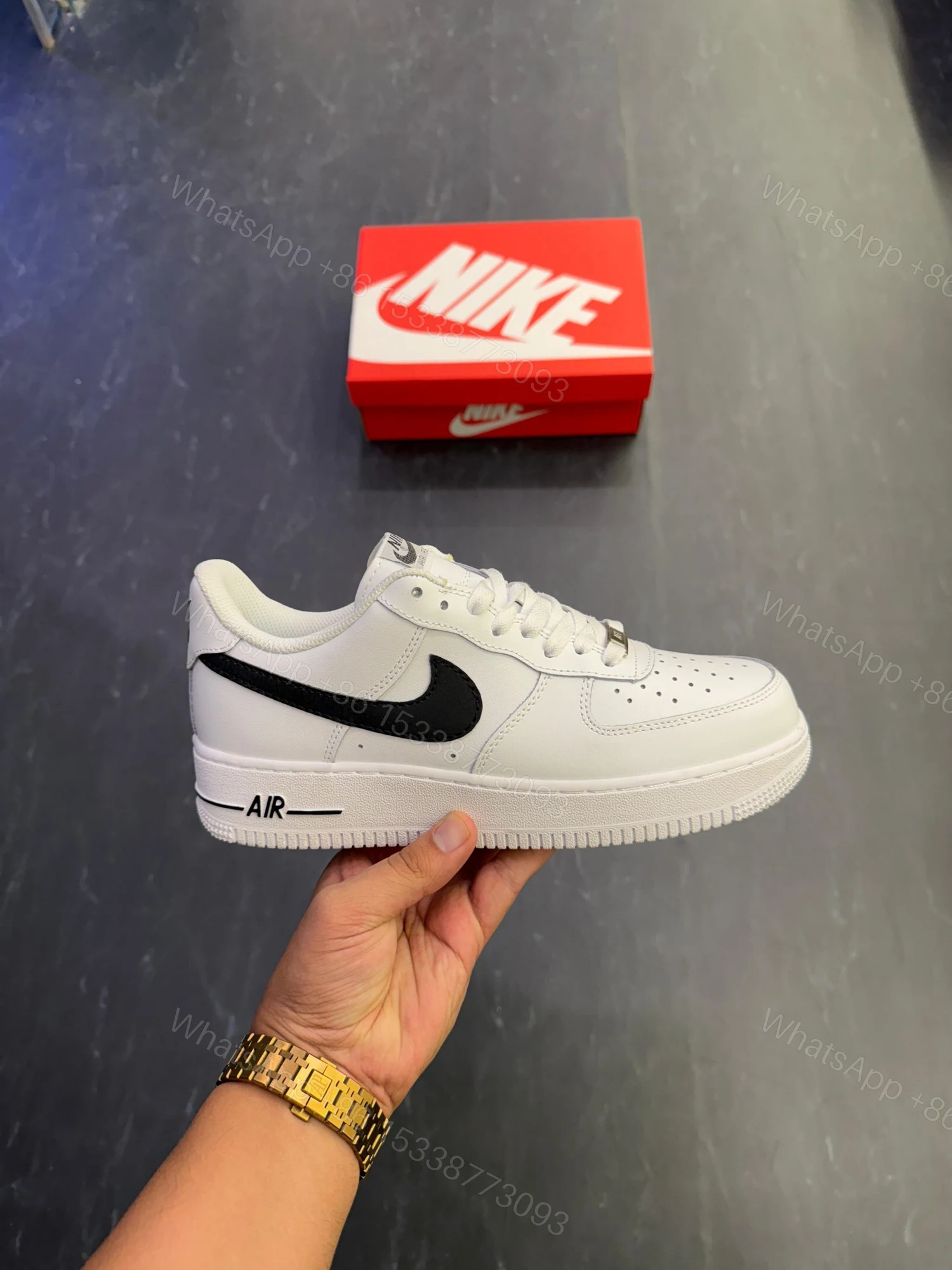 View 2 of First Copy Nike Air Force 1 '07 – Black Swoosh Edition