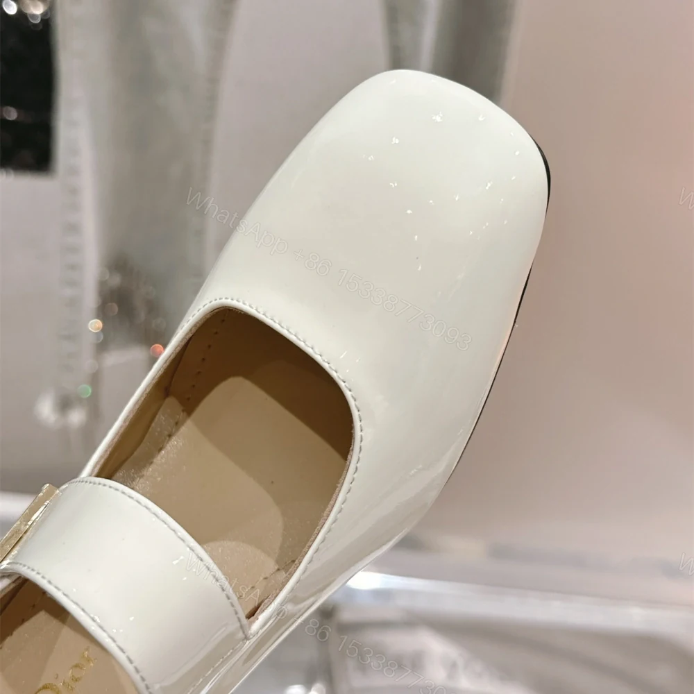 View 6 of 高仿Dior*Miss系列KVV321方頭粗跟單鞋8CM白色漆皮免檢版