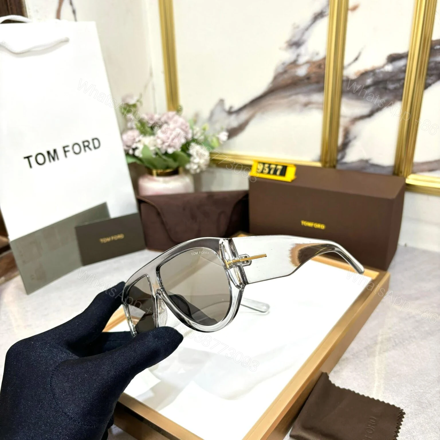 View 2 of Tomford Sunglass Black UV Protection One Size