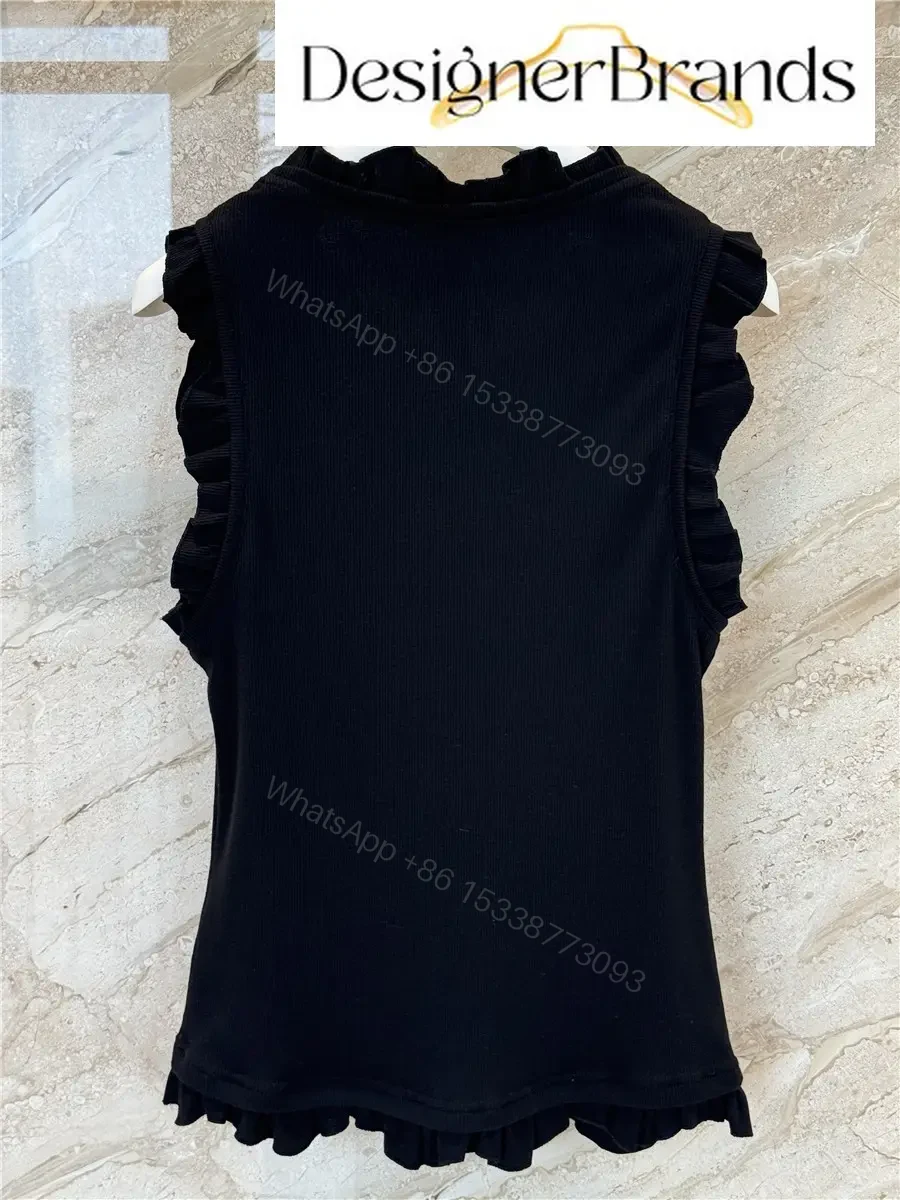 View 8 of Loewe Paula Ibiza Black Ruffled Vest