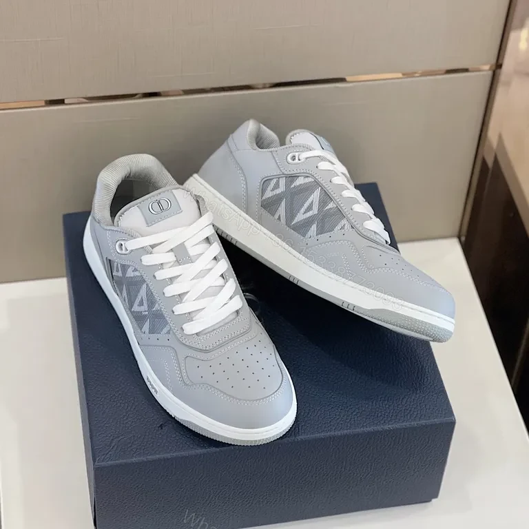 View 7 of Grey Minimalist Dior Trainer | Geometric Panel | Everyday Luxury Sneaker