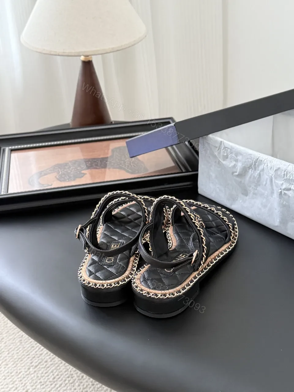 View 3 of Quilted Leather Sandals: Luxe Comfort, Block Heel