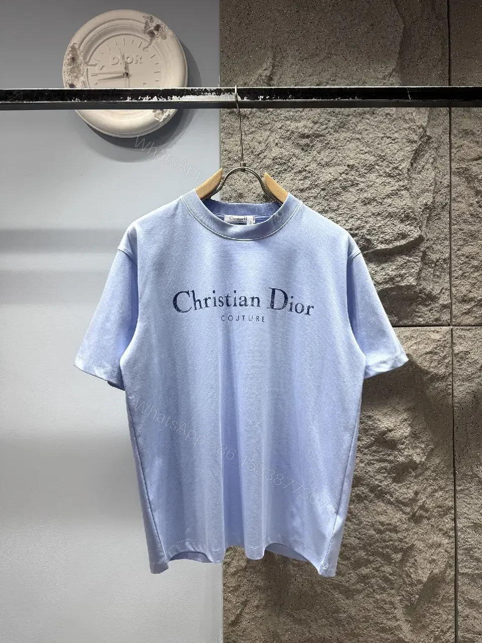 Soft Powder-Blue Couture Tee, Relaxed Fit, Premium Comfort — view 1
