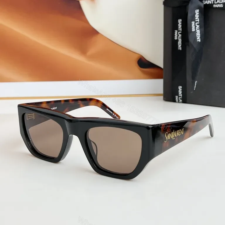 View 5 of Black Acrylic Cat-Eye Sunglasses | Luxe Saint Laurent-Inspired Comfort