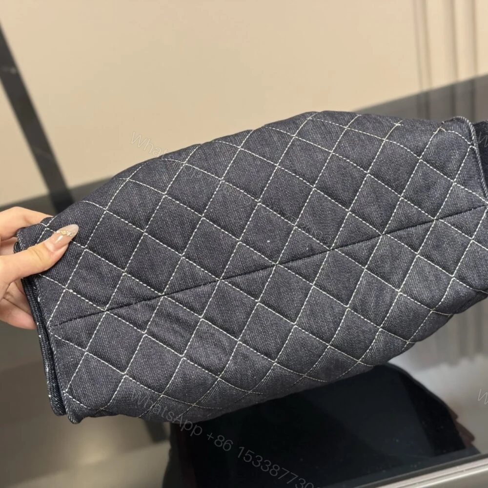 View 5 of Chanel 25 Medium Bag Shoulder Handbag Denim Dark Blue 34Cm