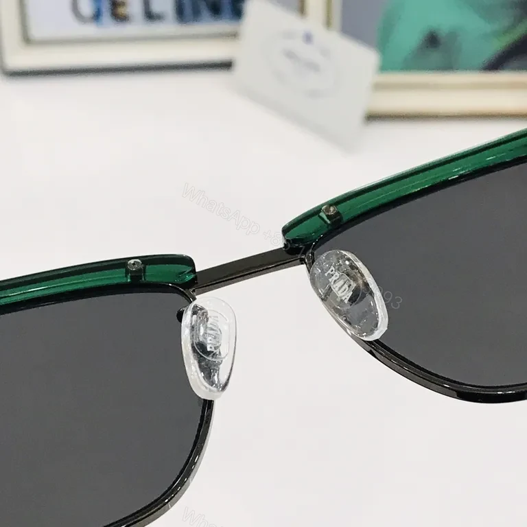 View 4 of White Prada Sunglasses: Gold Trim, UV400 Lenses, Luxury Acetate Frame