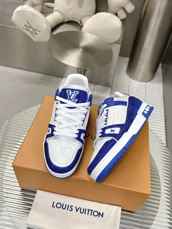 View 6 of Statement-Contrast Luxe Trainer: Premium LV-Style High-Tops