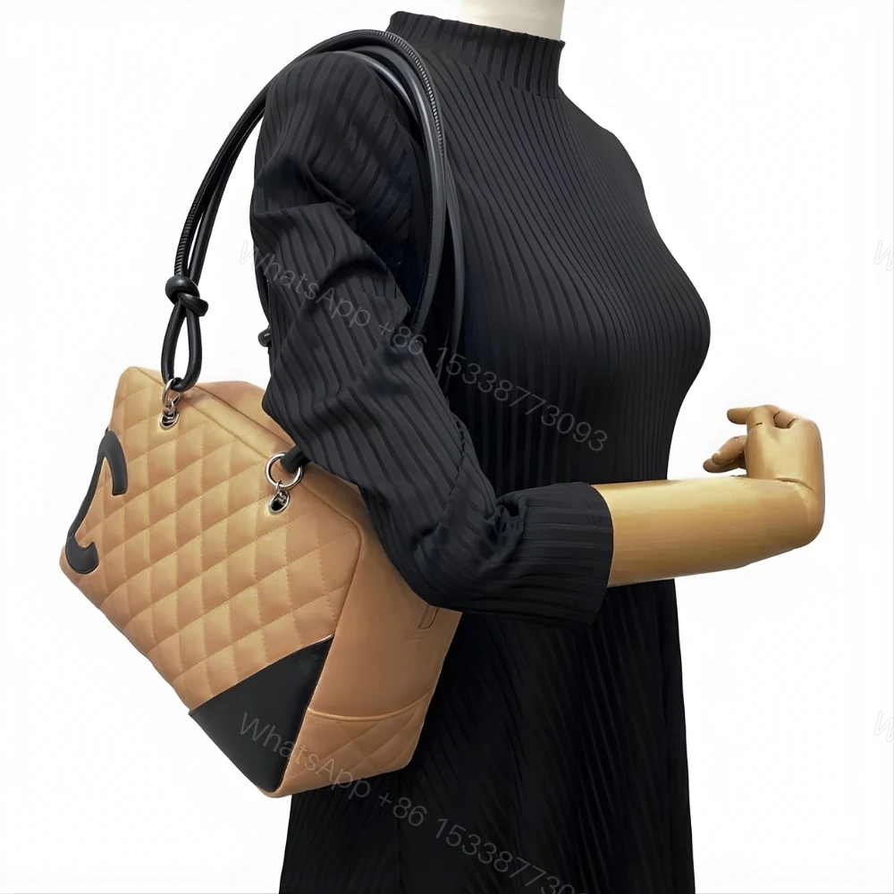 View 7 of Chanel Cambon Ligne Bowling Shoulder Bag Beige 27Cm