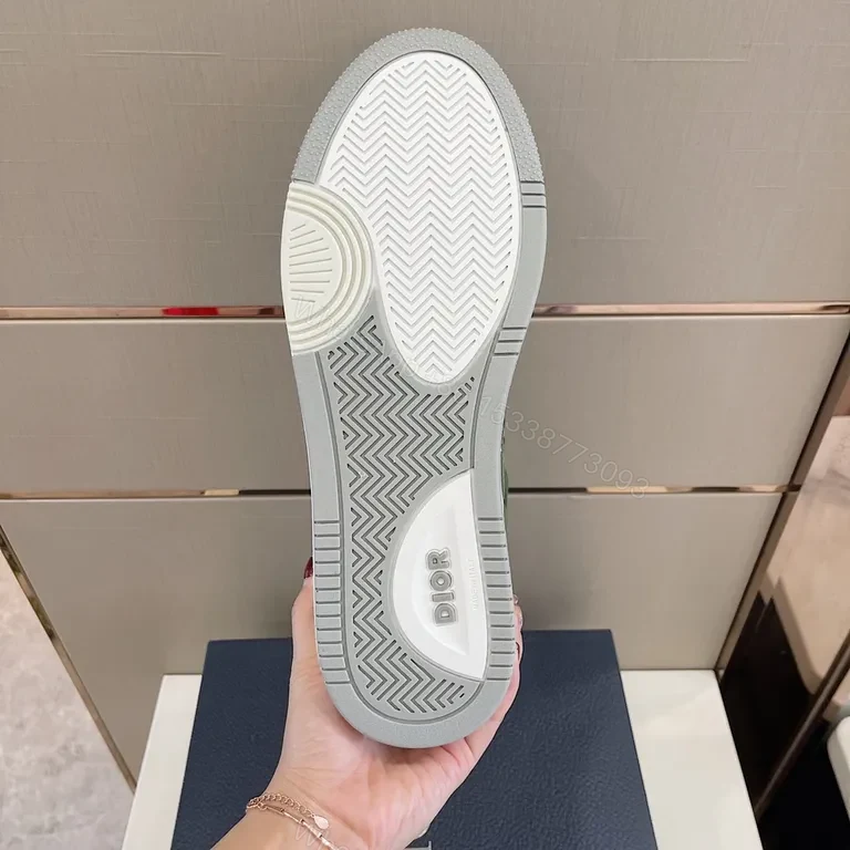 View 3 of Olive White Luxe Low-Top Sneaker with Signature Panel