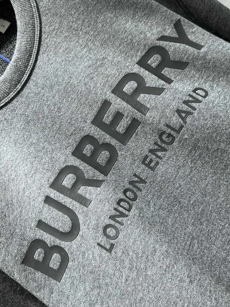 View 6 of Grey Cotton Fleece Crewneck Sweatshirt, Subtle Luxury, Everyday Comfort