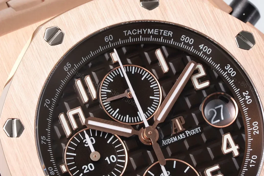 View 4 of V9 Factory Audemars Piguet Royal Oak Offshore Rose Gold Chronograph Watch with Exclusive 4404 Movement