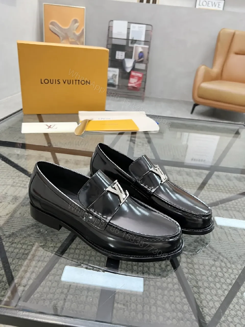 View 9 of Classic Black Leather Loafers with Luxe Hardware