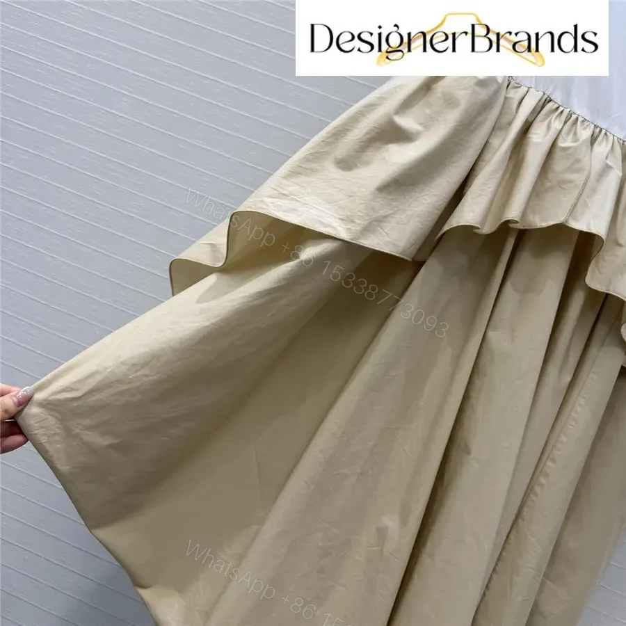 View 6 of LOEWE Paulas Ibiza Asymmetric Ruffled Cotton Dress