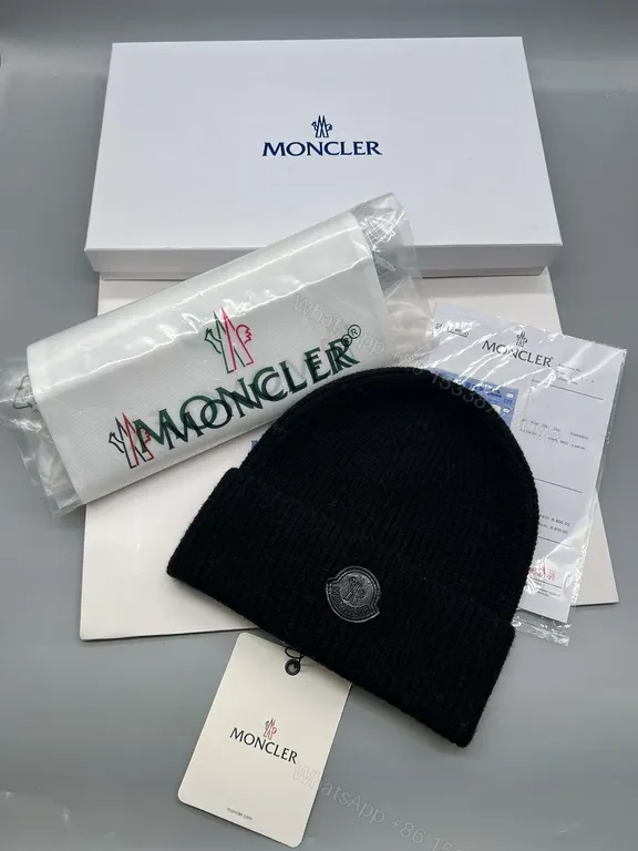 View 2 of Charcoal Moncler Knit Beanie â€“ Premium Rib Knit Cap