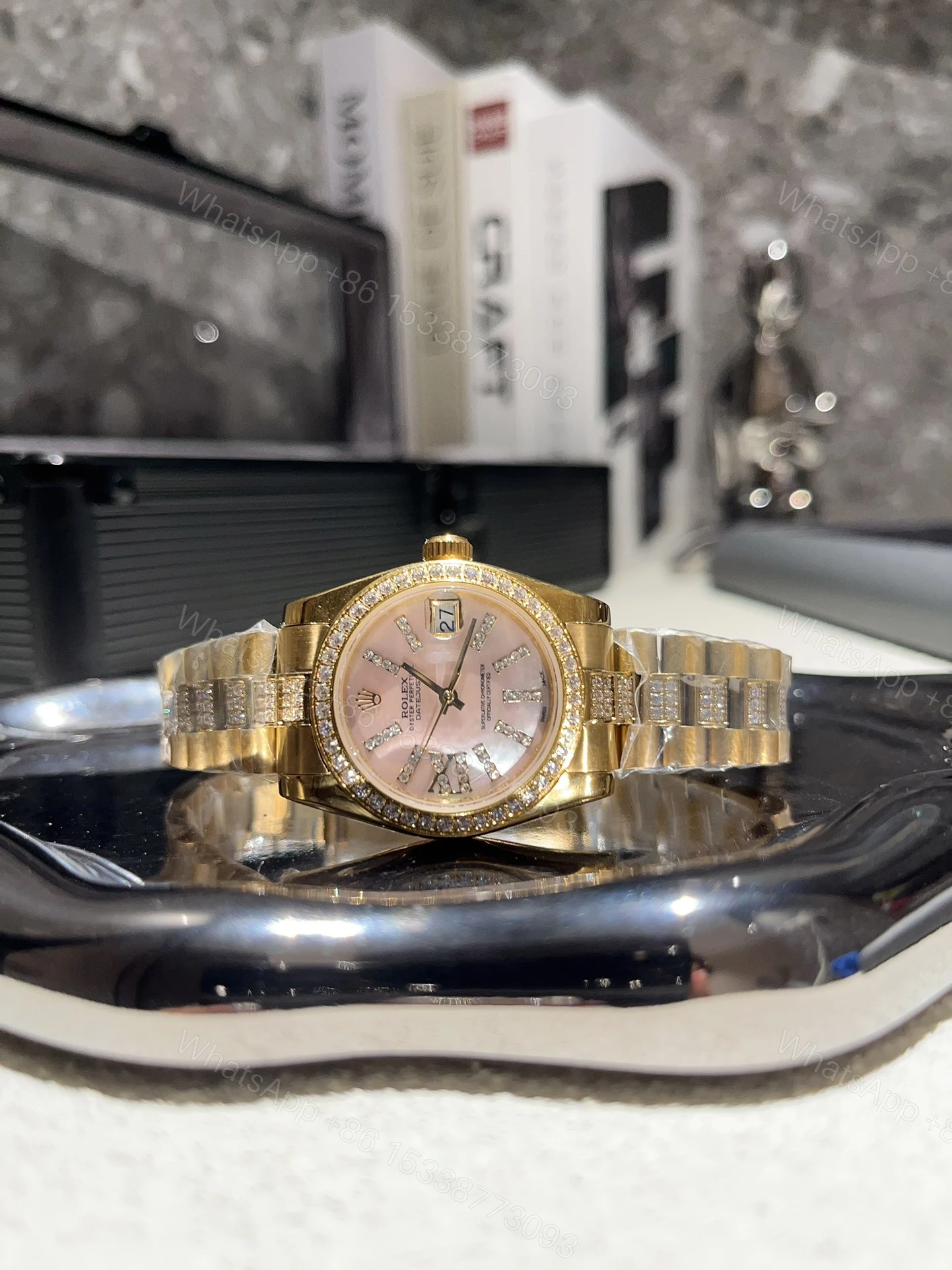 View 2 of Rolex Datejust Diamond In Gold With Pinl Dial 31Mm