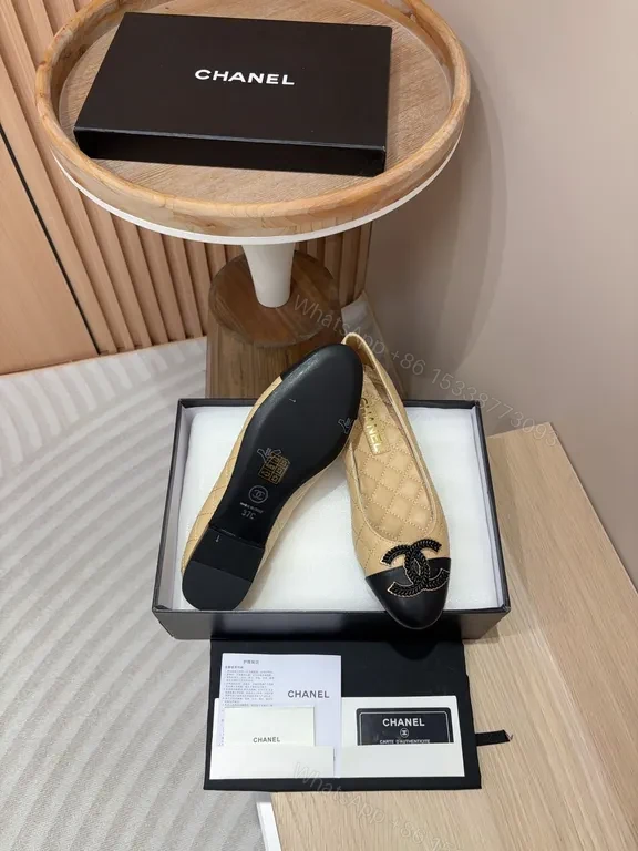 View 6 of Quilted Beige/Black Ballet Flats â€“ Luxe Hardware, Everyday