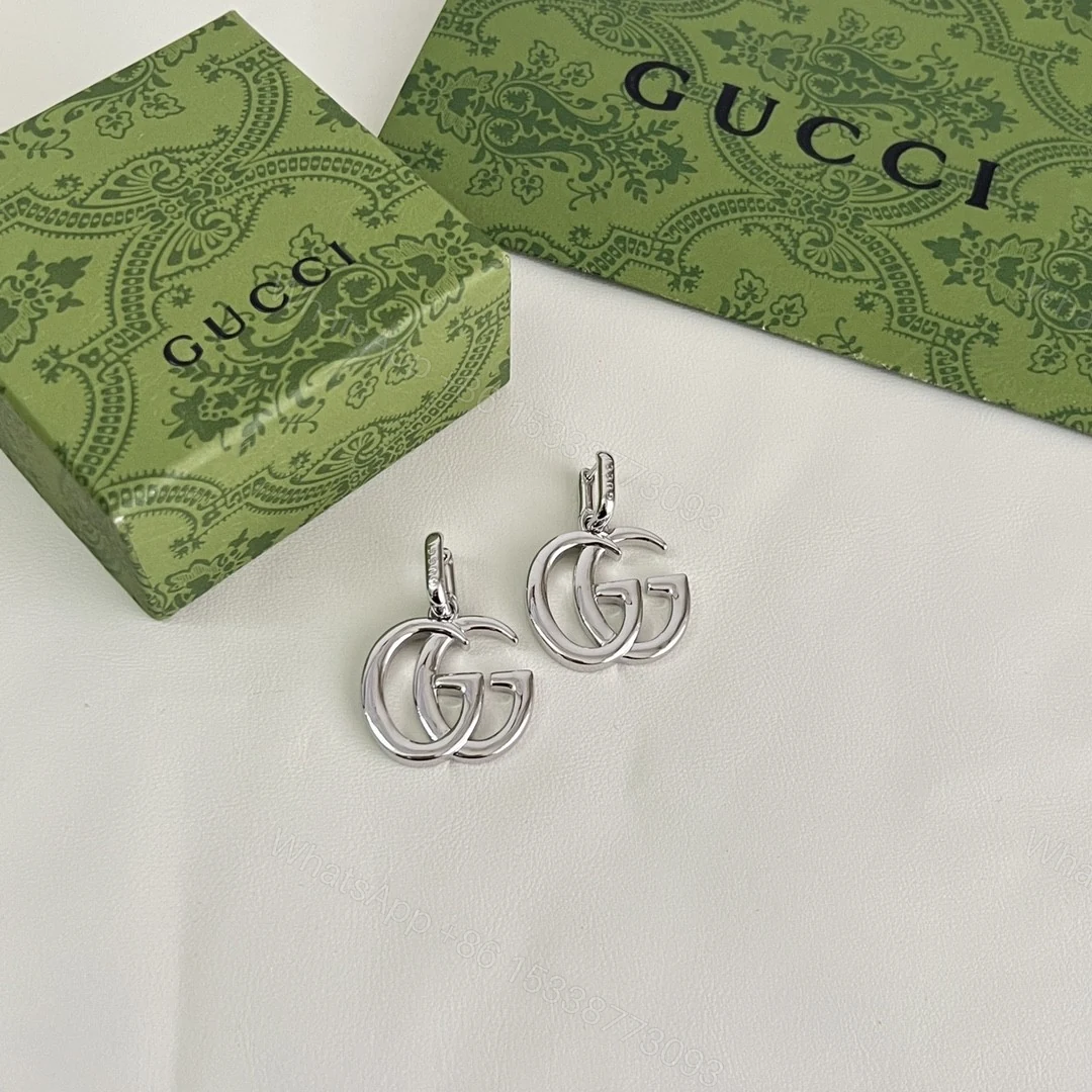 View 2 of Gucci GG Marmont Earrings Silver 863859 I4601 0926