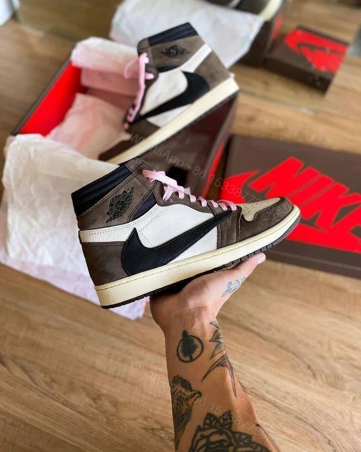 View 2 of BUY FIRST COPY AIR JORDAN 1 HIGH TRAVIS SCOTT MOCHA SHOES