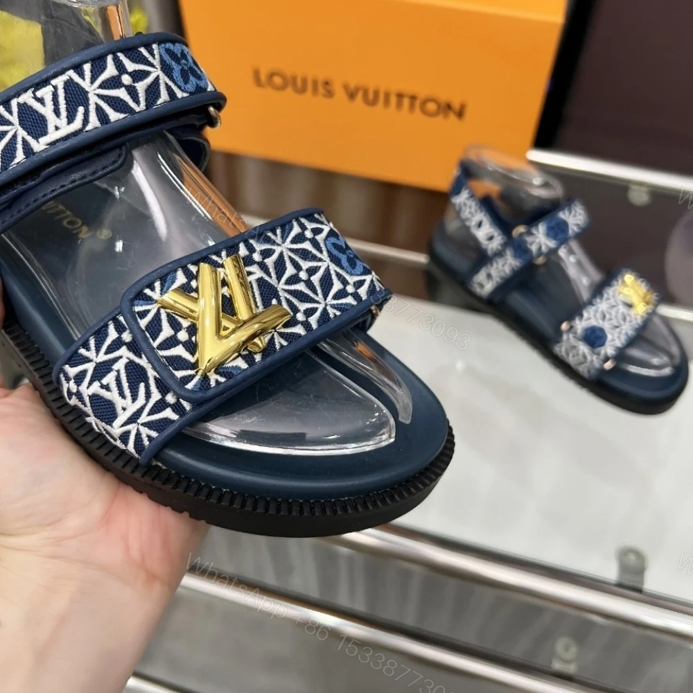 View 6 of LOUIS VUITTON LV SUNSET FLAT COMFORT SANDAL NAVY BLUE 1AHNKD