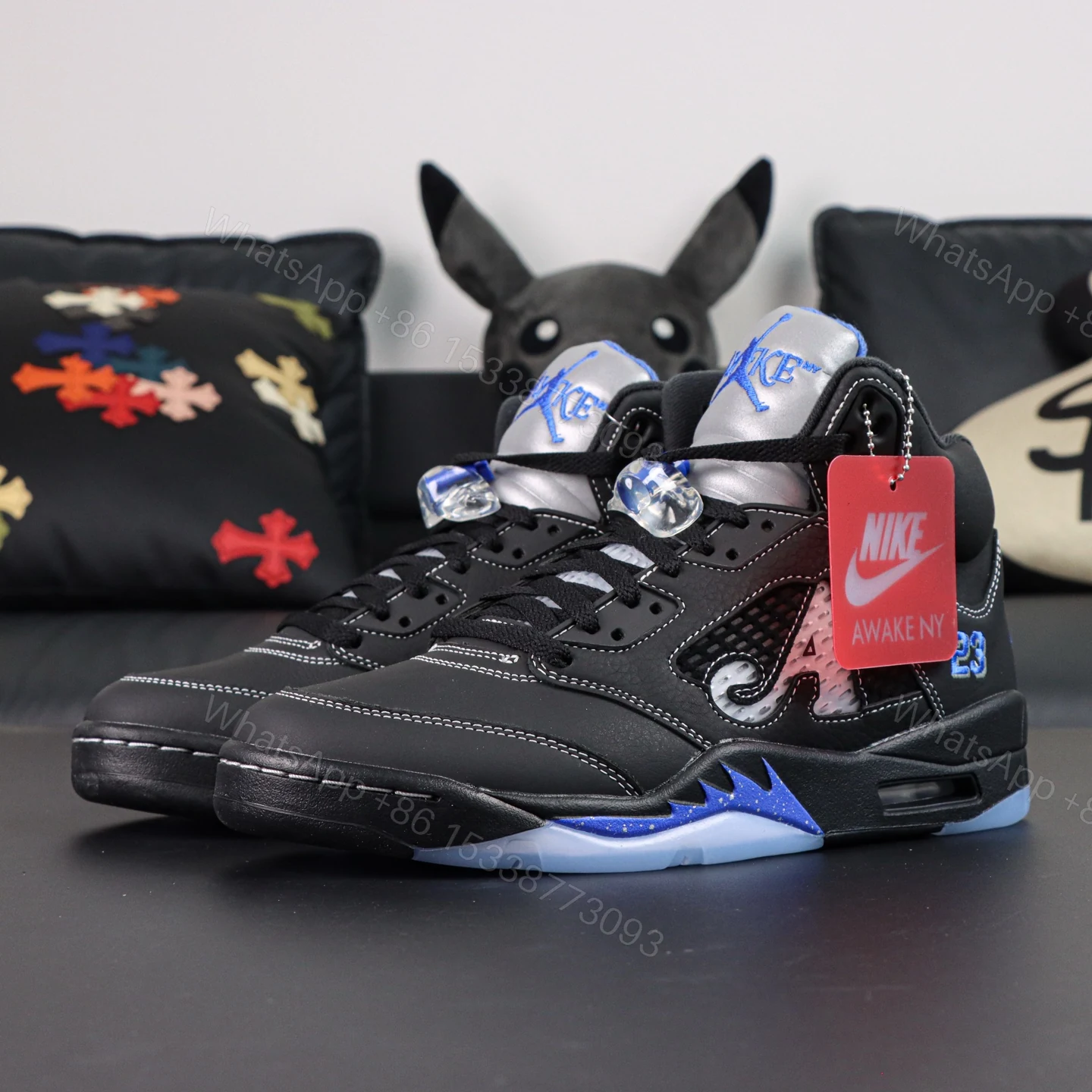 View 8 of Awake NY x Air Jordan 5 Retro Black Reps