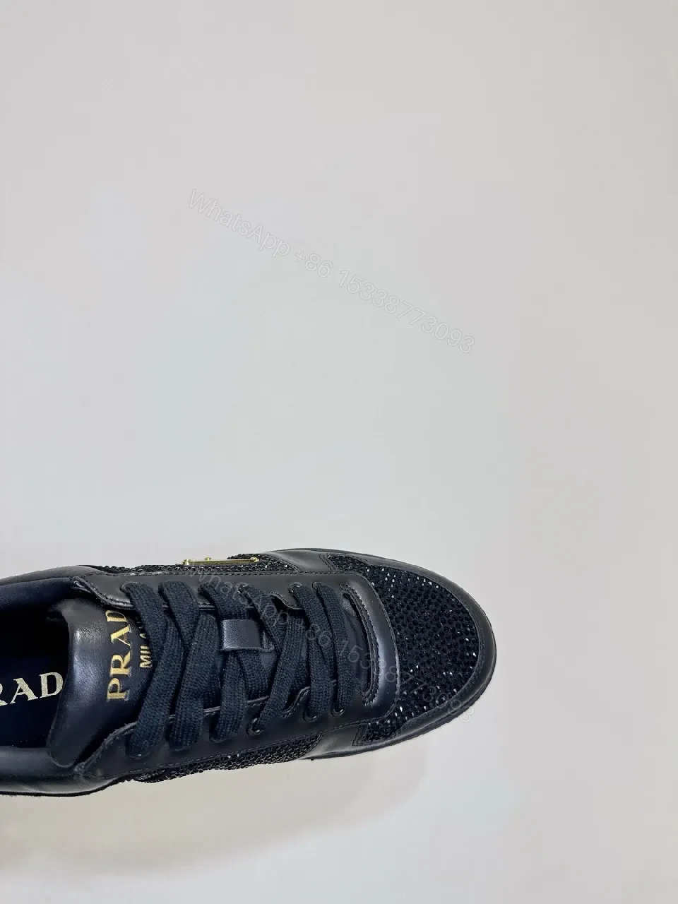 View 7 of Black Leather Grid-Textured Luxury Sneakers with All-Day Comfort